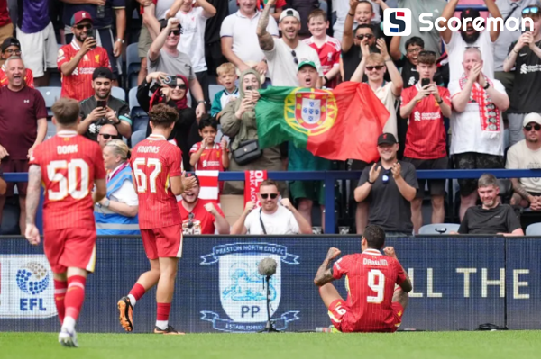 리버풀, 프리시즌 첫 경기서 조타 추모 진행...누녜스는 득점 후 '게임 세리머니'